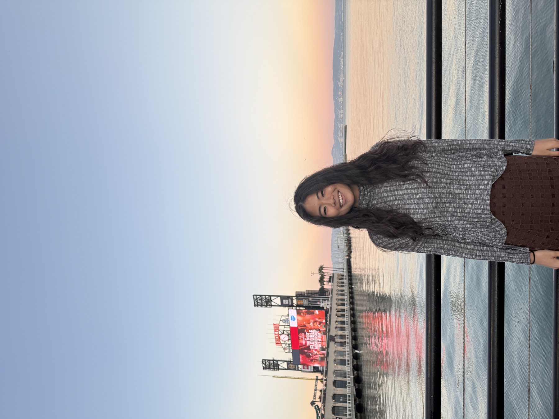 Unreal UpClose co-host by the San Francisco waterfront at sunset